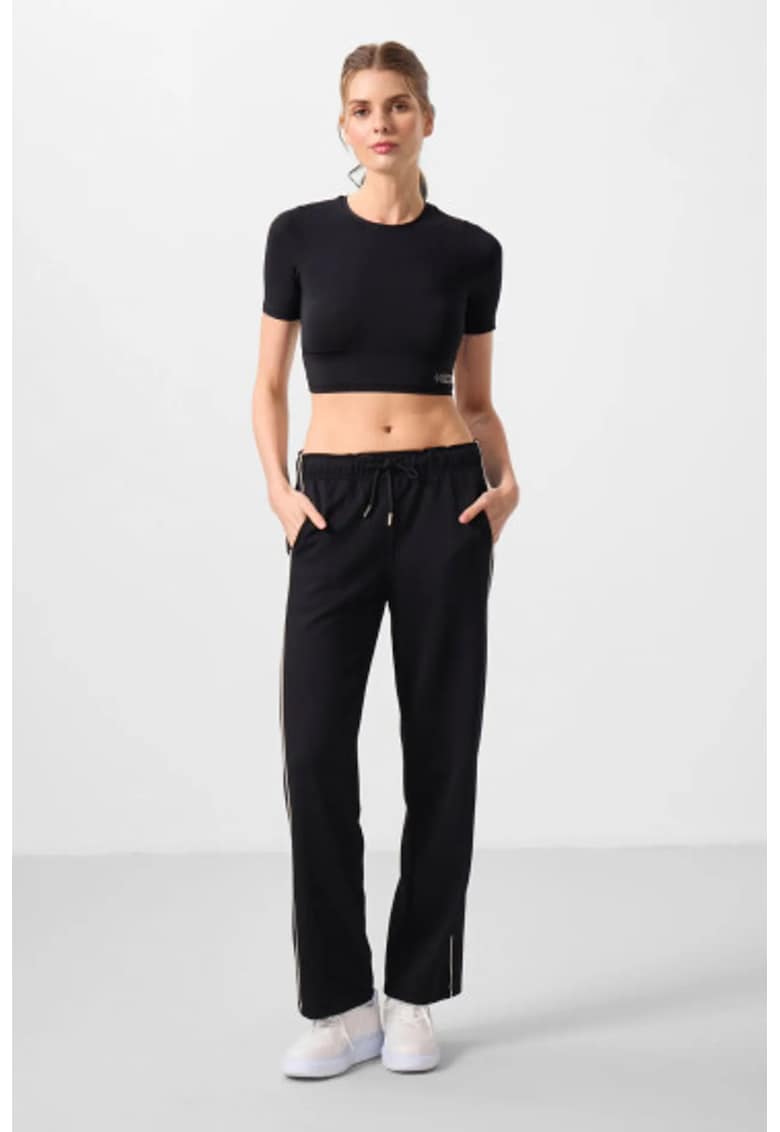 Pantaloni dama elastic - negru - viscoza/poliester