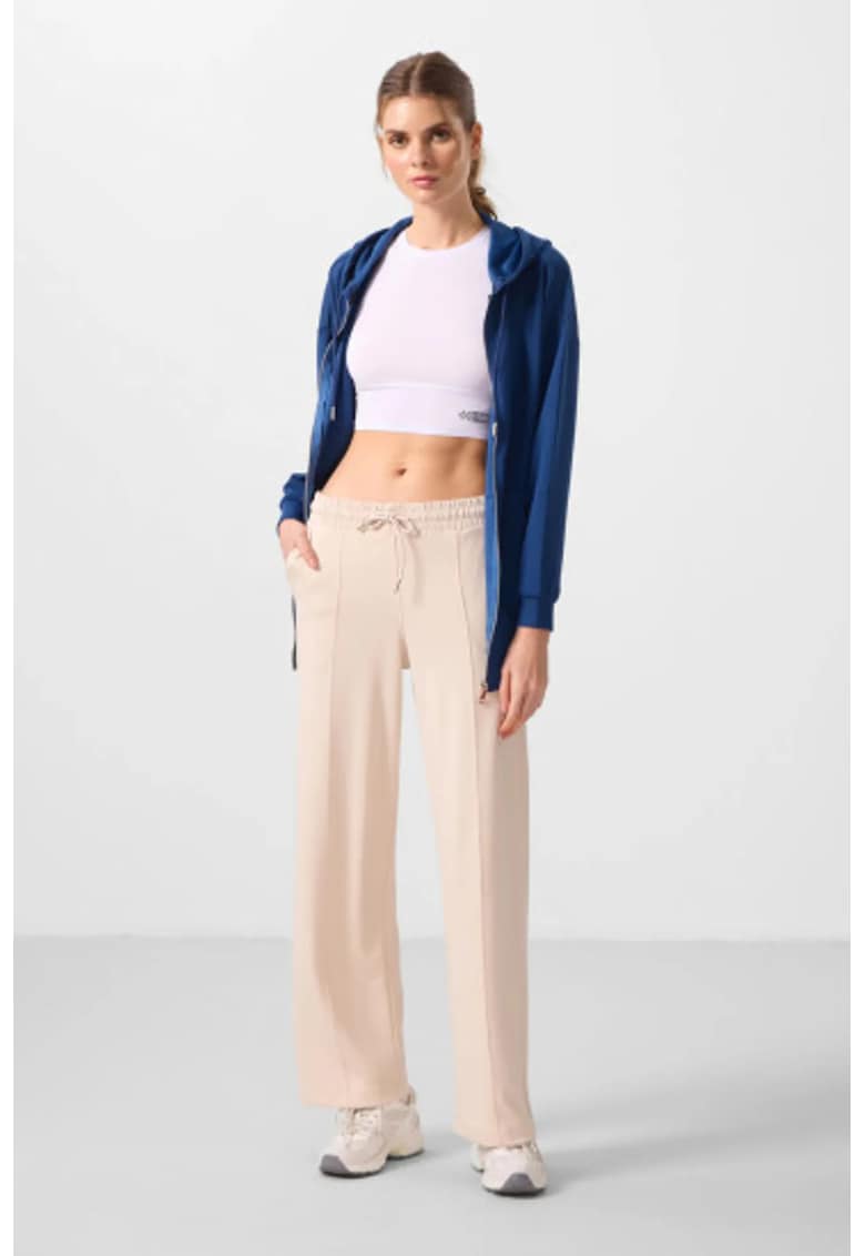 Pantaloni dama bej natural - texturati