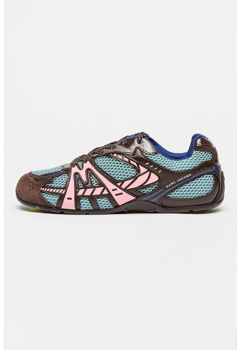 Pantofi sport The 72 Spring din plasa cu garnituri din piele intoarsa - Albastru aquamarin/Roz