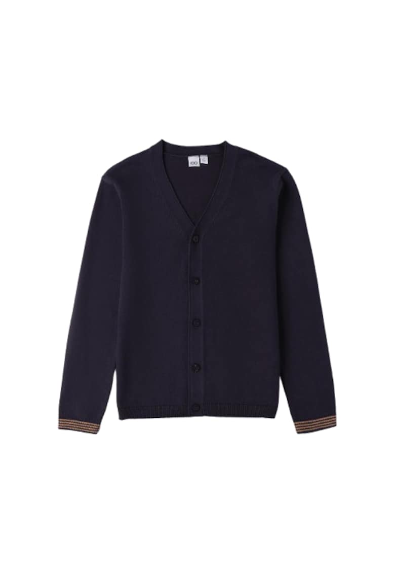 Cardigan iDO din Tricot de Bumbac cu Nasturi si Mansete in Contrast