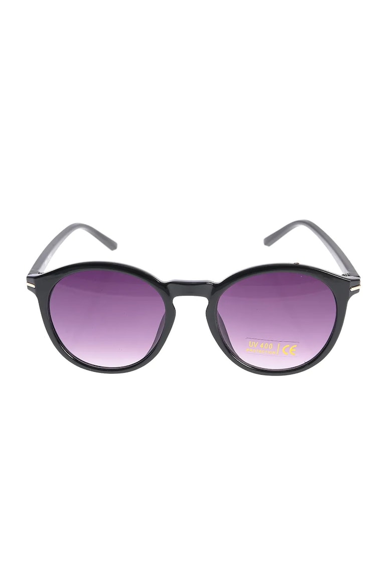 Ochelari de soare rotunzi - lentile mov - rama neagra - detalii aurii -