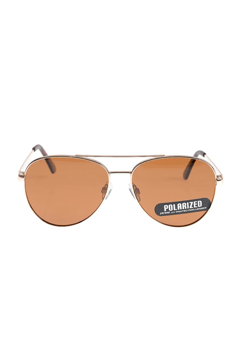 Ochelari de soare aviator cu lentile polarizate UV400 - Auriu/Maro
