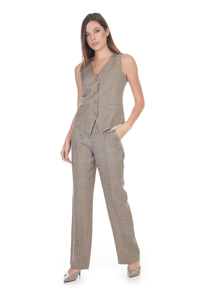 Pantaloni bootcut din amestec de in