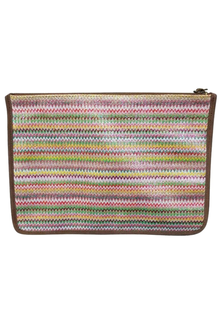 Geanta dama multicolor - design zig-zag - dimensiuni 30x21.5cm
