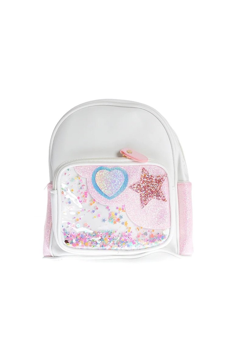 Rucsac alb cu stele multicolore