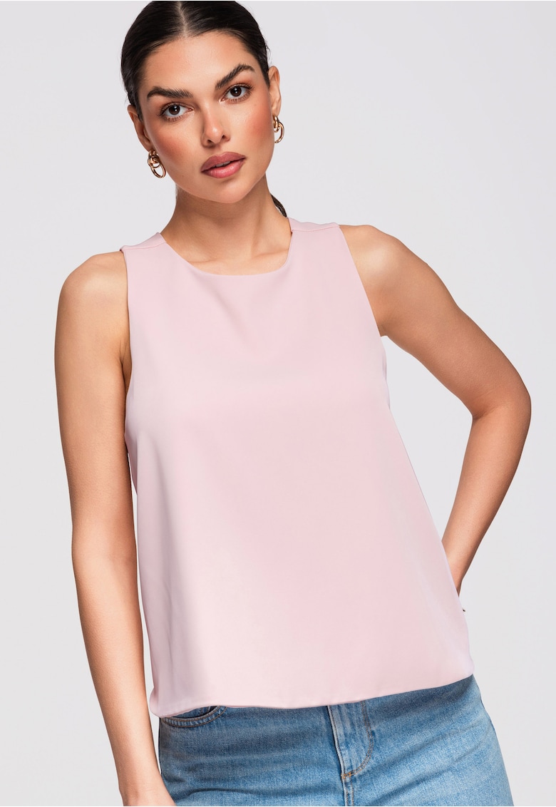 Bluza dama eleganta - spate decupat - din poliester fin - croiala lejera - Roz