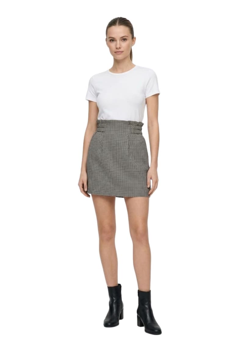 Fusta dreapta cu imprimeu houndstooth -