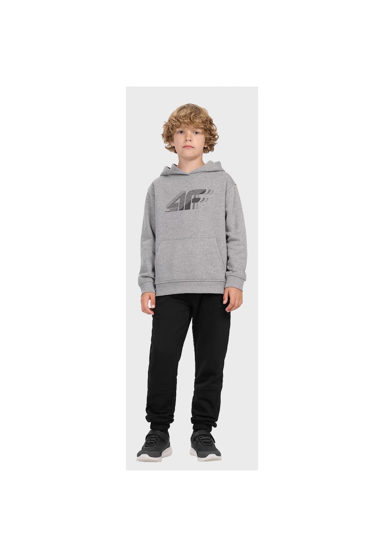 Pantaloni Trening Baieti - Negru - Interior Periat Moale - Croiala Regular - Mansete Elastice - Talie Stabila - 3 Buzunare - Confort Termic - Negru