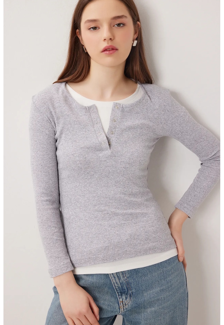 Bluza dama - Happiness Istanbul - Gri ardezie - Slim