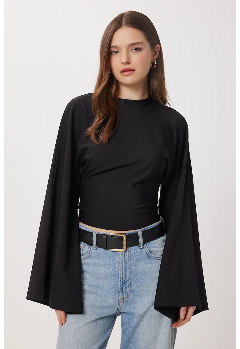 Bluza dama - Happiness Istanbul - Poliester/Elastan - Negru