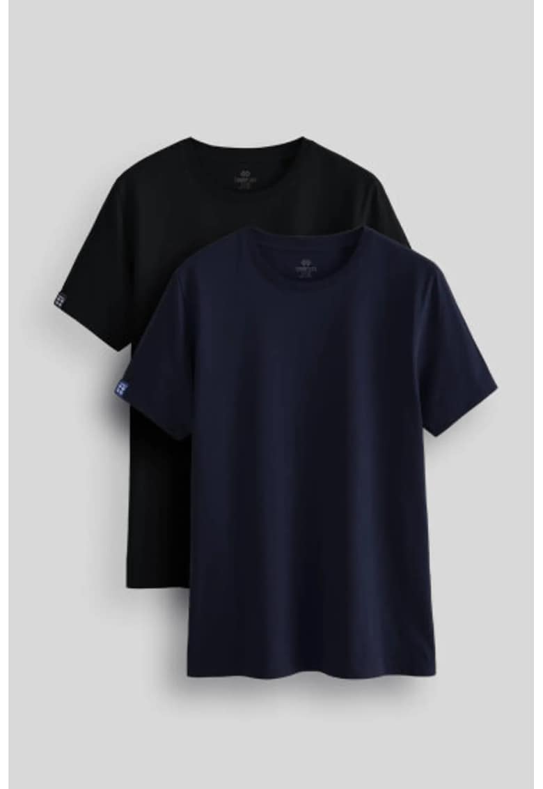 Tricou barbati - Comfort Fit - elastic - albastru - bumbac