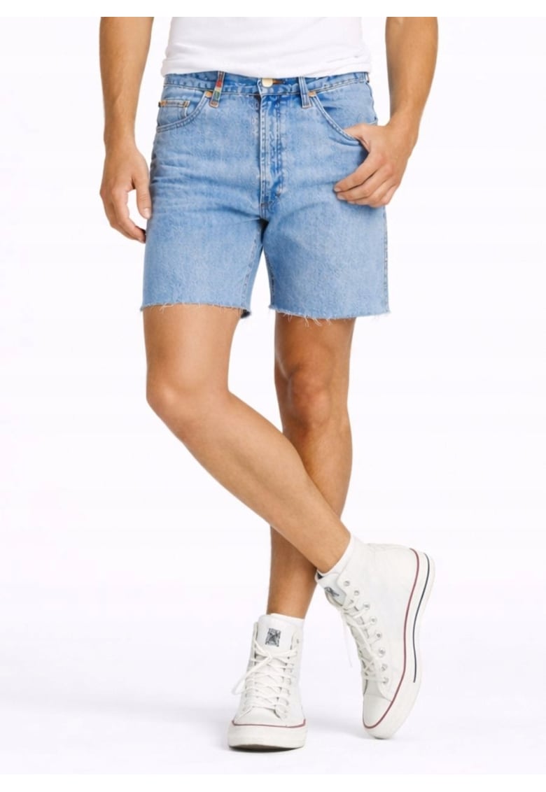 Pantaloni scurti barbati 13MWZ - albastru deschis - bumbac - fara elasticitate - talie medie
