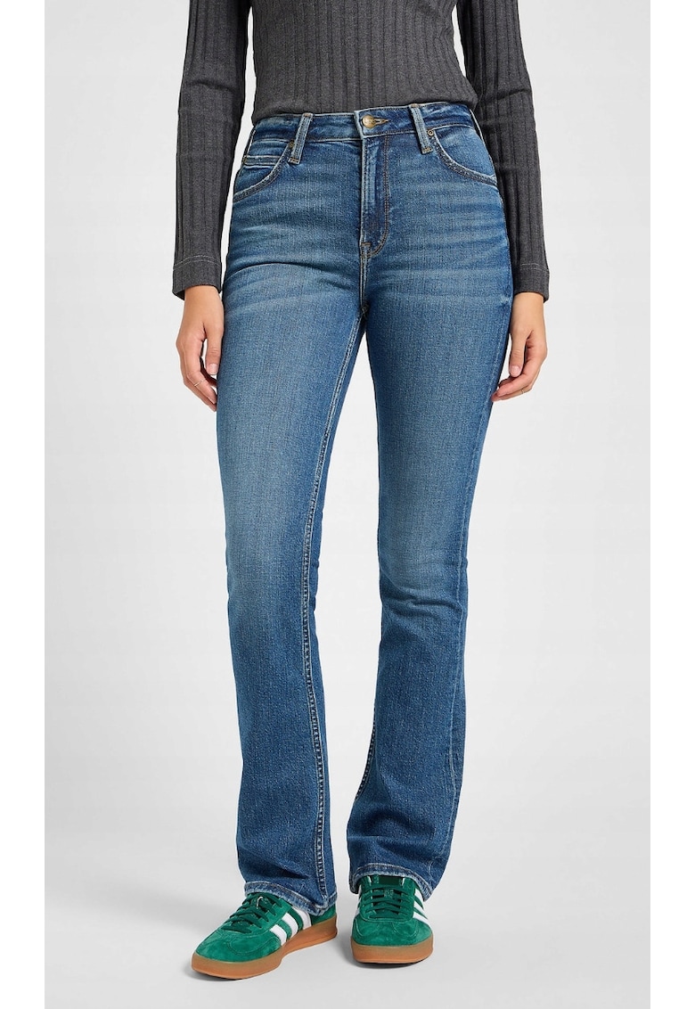Blugi dama Breese Boot - evazati - albastru - denim elastic - bumbac/elastan -