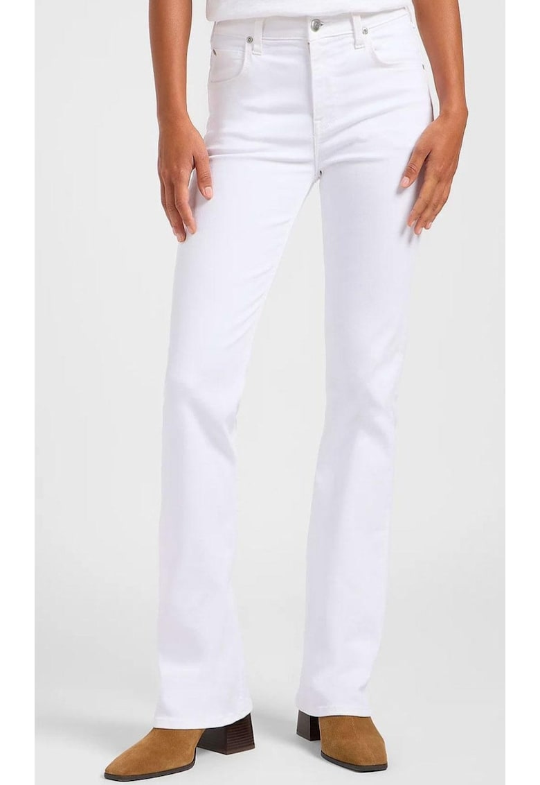 Blugi dama Breese Bootcut - alb - foarte elastici - cu fermoar - din colectia Crystal Clear - bumbac/poliester/elastan -