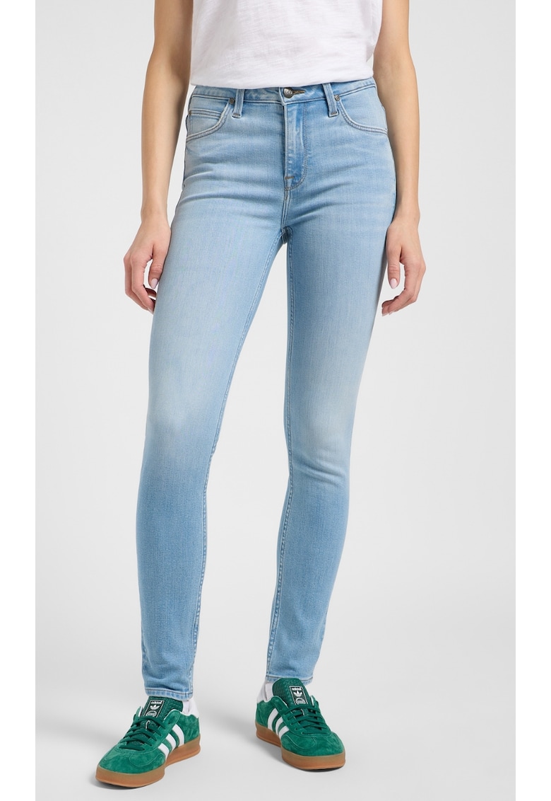 Blugi dama Scarlett High - skinny - albastru deschis - elastici - bumbac|lyocell|elastan - talie inalta -