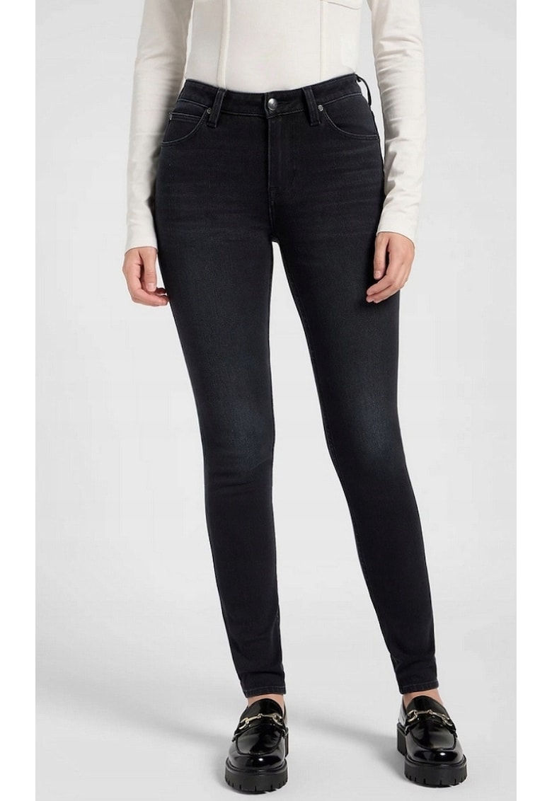 Blugi dama Scarlett High - skinny - negru - denim elastic - talie inalta - bumbac/poliester/elastan/viscoza -