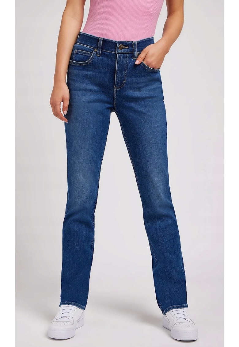 Blugi dama ULC Straight - slim fit - talie medie - bleumarin - bumbac-elastan-poliester