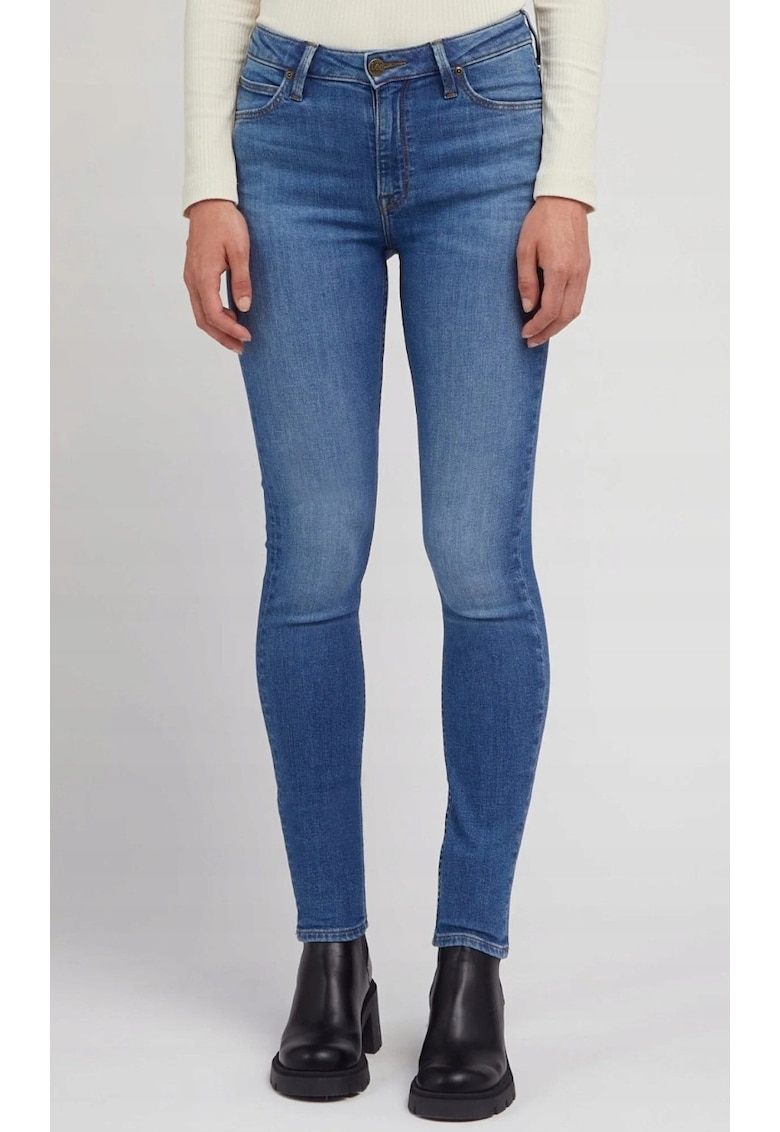Blugi dama Scarlett High - skinny - albastru - bumbac|lyocell|elastan - talie inalta