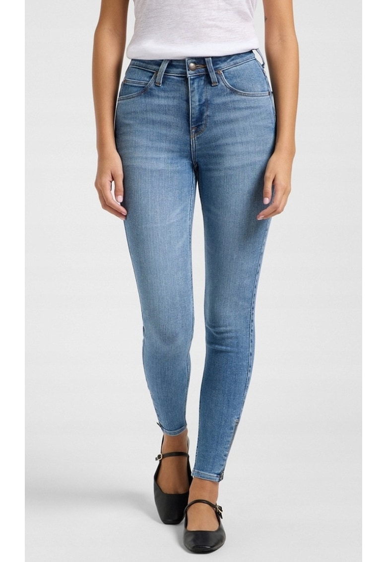 Blugi dama Scarlett High Zip - skinny - albastru - bumbac|lyocell|poliester|elastan - talie inalta