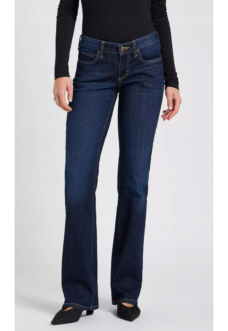 Blugi dama Jessica - talie joasa - bootcut - albastru - bumbac|elastan|poliester