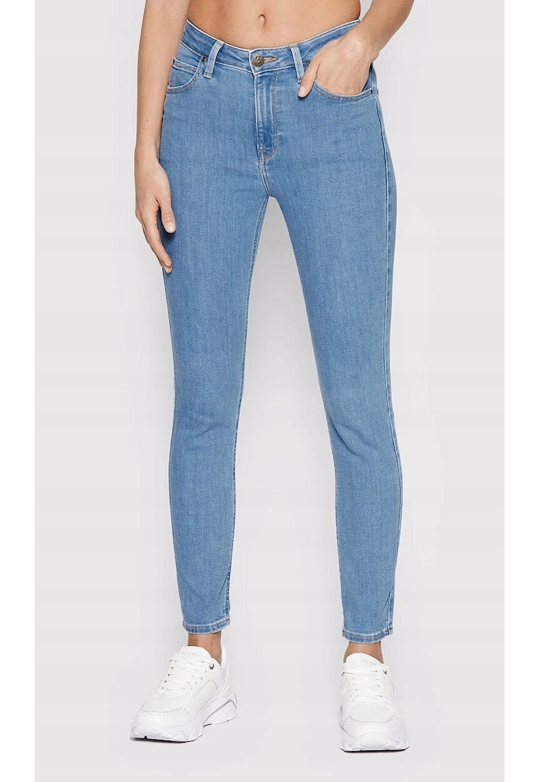 Blugi dama Scarlett High - skinny - talie inalta - albastru - bumbac cu elastan -
