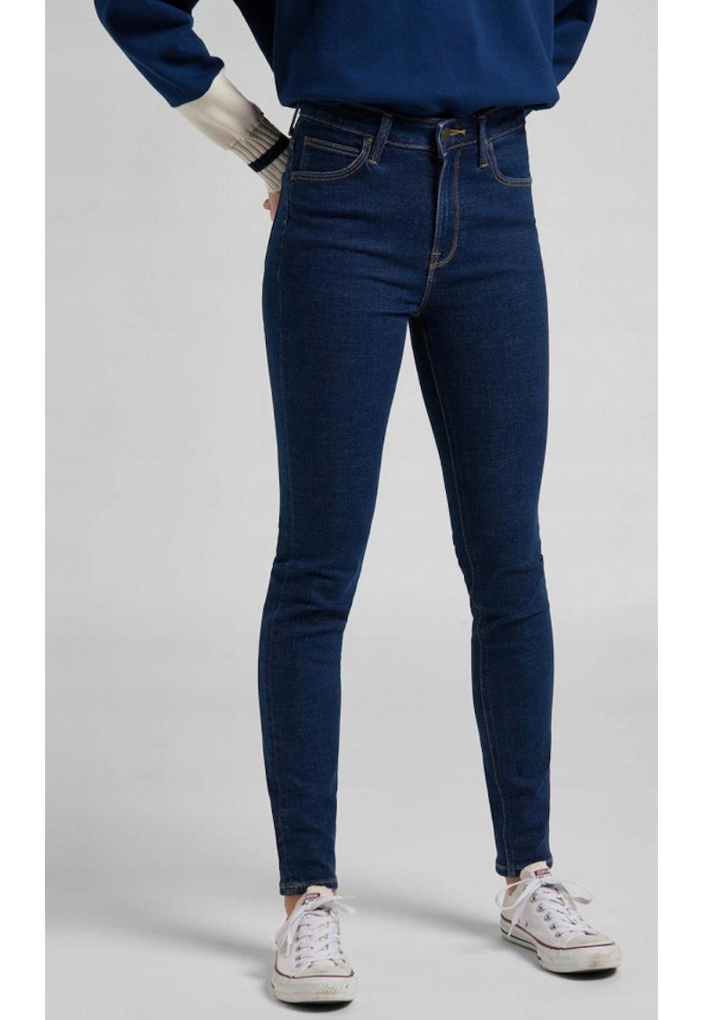 Blugi dama Scarlett High - skinny - talie inalta - bleumarin - bumbac/poliester/elastan