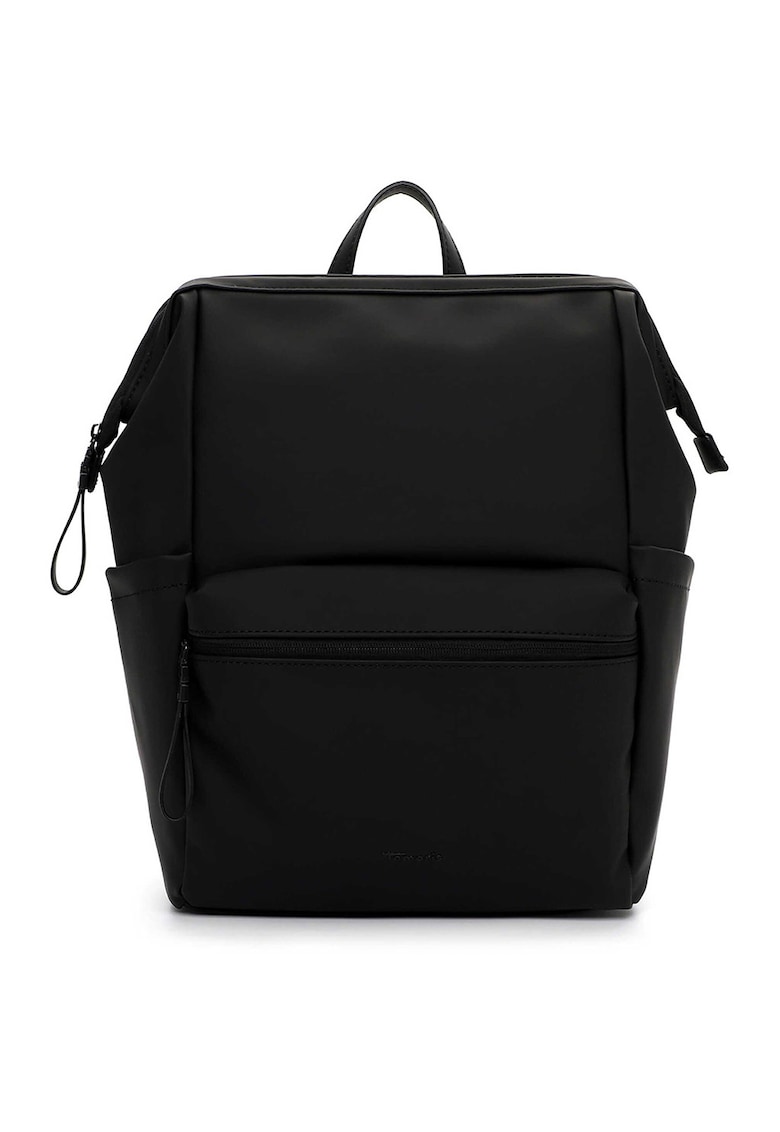 Rucsac de piele ecologica cu buzunare laterale - Negru