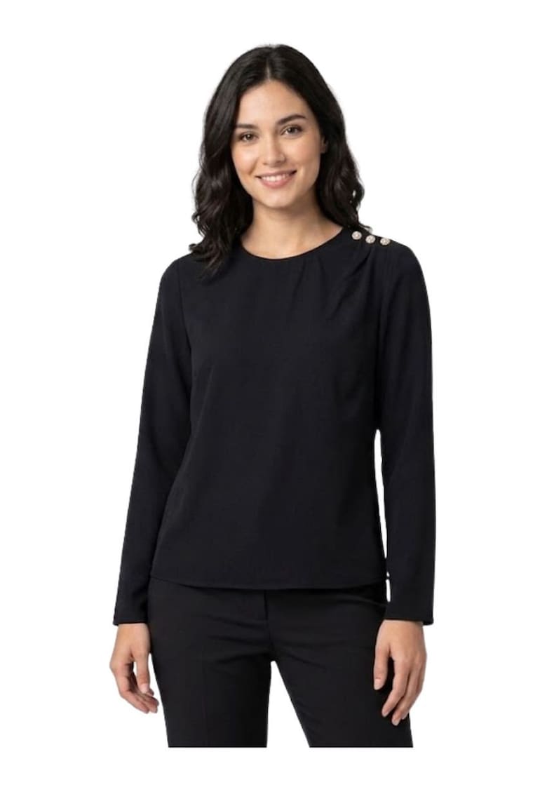 Bluza uni cu nasturi decorativi Djobi -