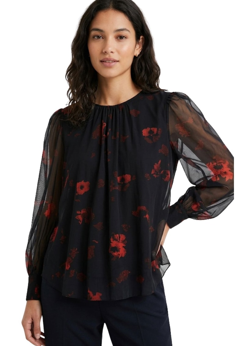 Bluza lejera cu motiv floral Aleli -