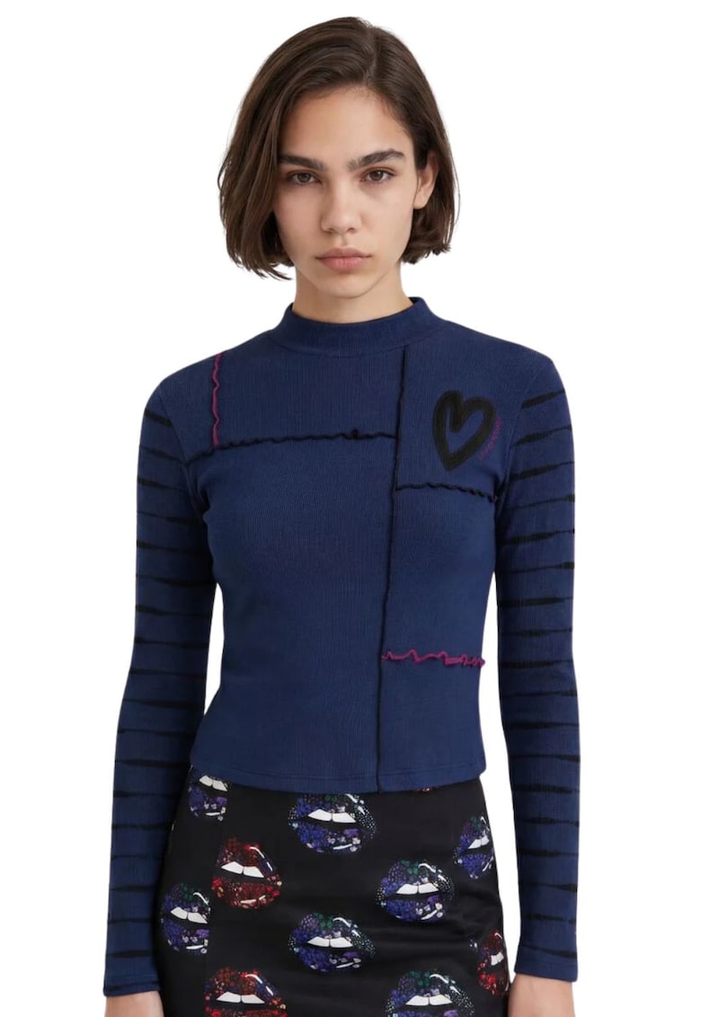 Bluza din jerseu cu striatii -