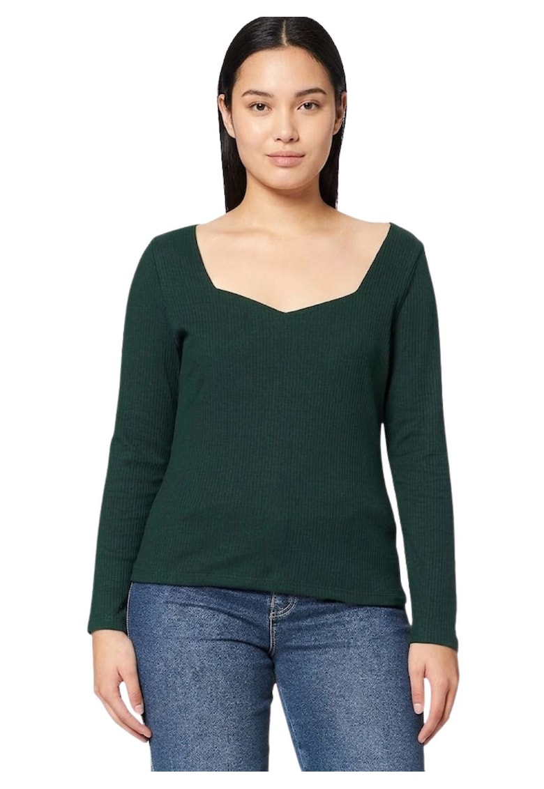 Bluza cu striatii si decolteu sweetheart -