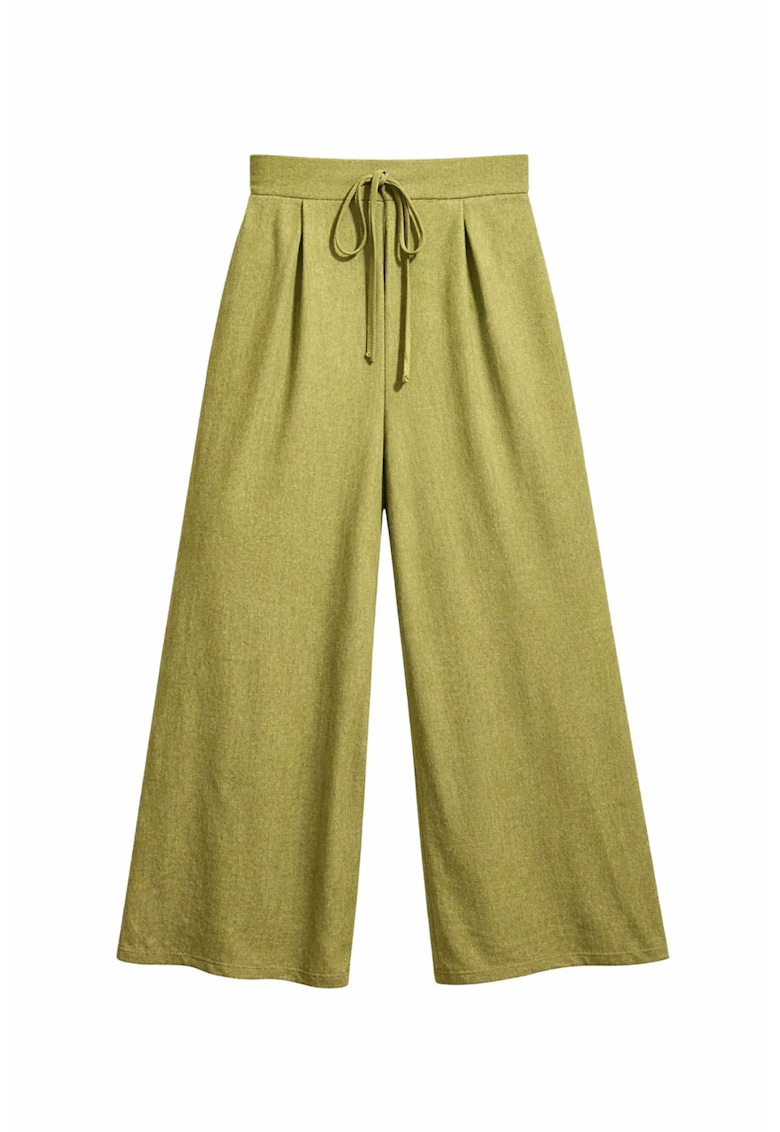 Pantaloni dama talie inalta - poliester-viscoza - Verde