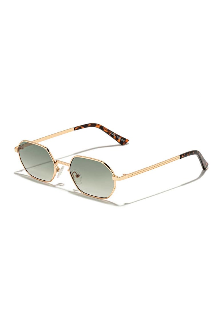 Ochelari de soare hexagonali unisex - Auriu/Kaki