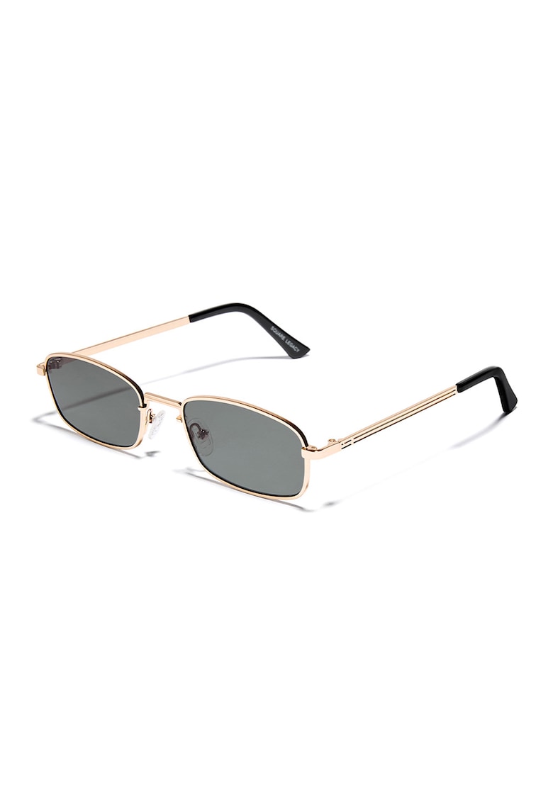 Ochelari de soare dreptunghiulari unisex cu rama metalica - Auriu