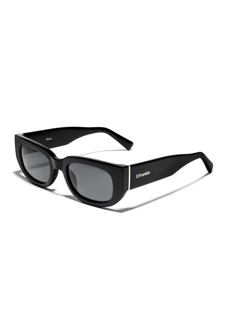 Ochelari de soare dreptunghiulari unisex cu lentile polarizate - Negru