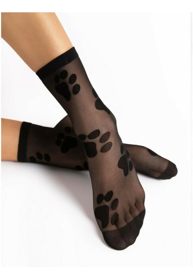 Sosete lycra negre cu model Pawpaw 20 den - Negru
