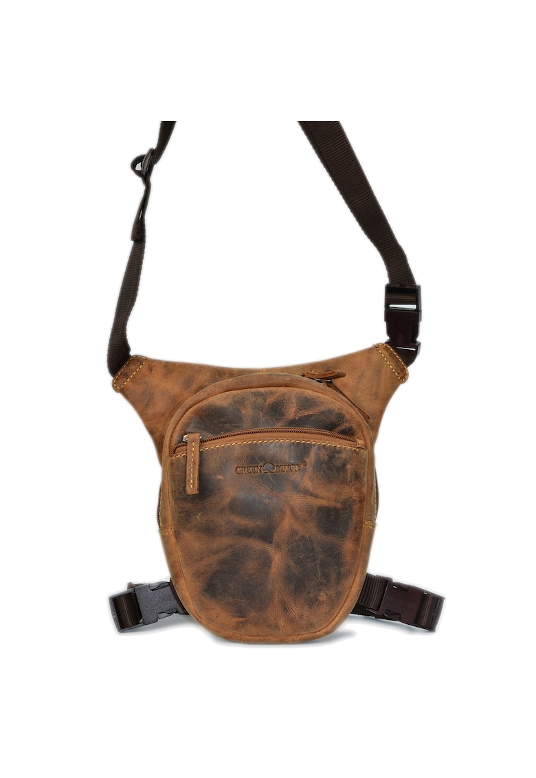 Borseta unisex piele naturala maro antichizat 26 x 24 cm - Vintage Biker -