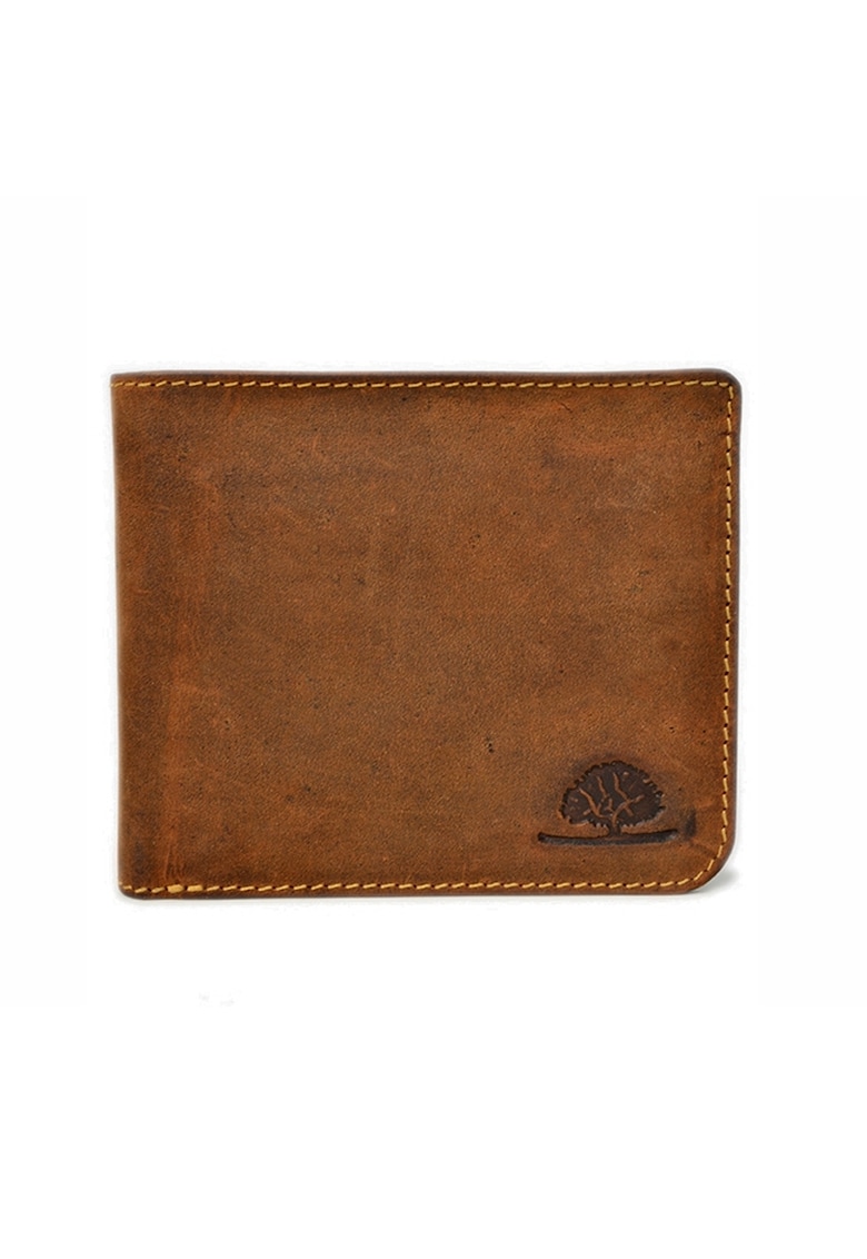 Portofel barbati piele naturala maro antichizat 11.5 x 9.5 x 2.0 cm - Vintage -