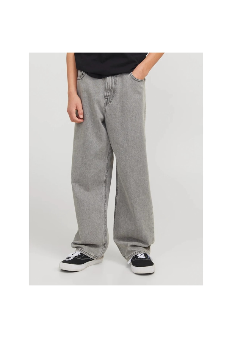 Blugi baggy fit cu talie inalta Alex - Gri inchis