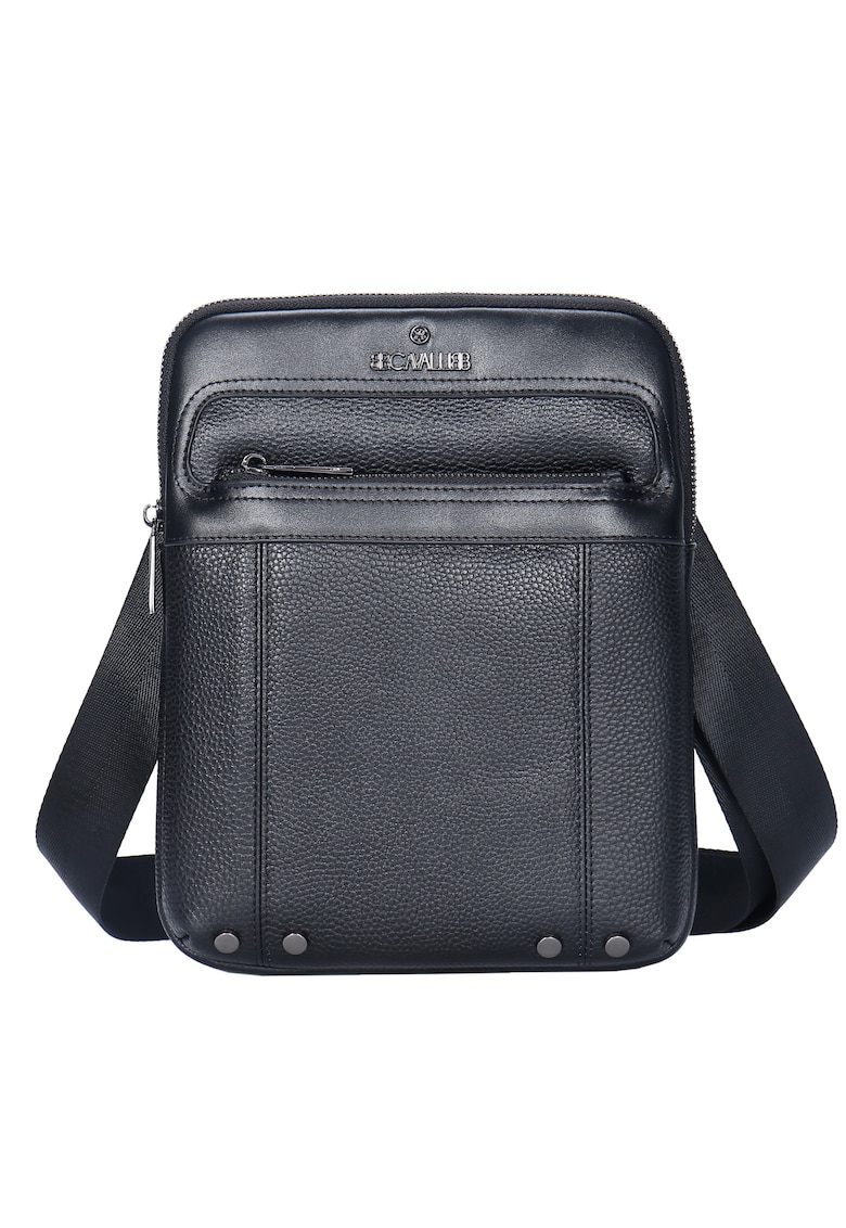 Geanta crossbody din piele Caspian Pro - Negru