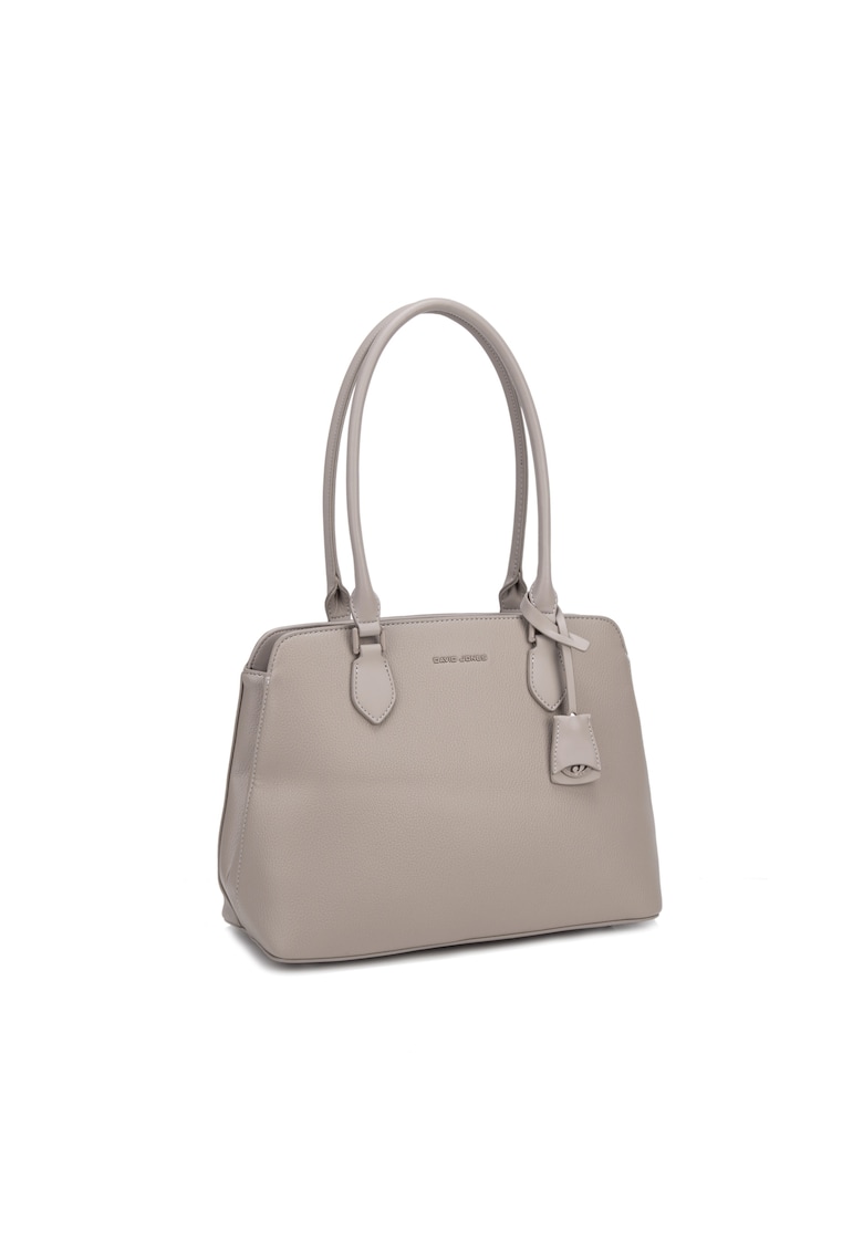 Geanta shopper din piele ecologica Elora - Maro taupe deschis
