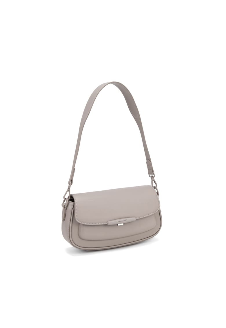 Geanta de umar cu clapa Lisandra Chic - Maro taupe deschis