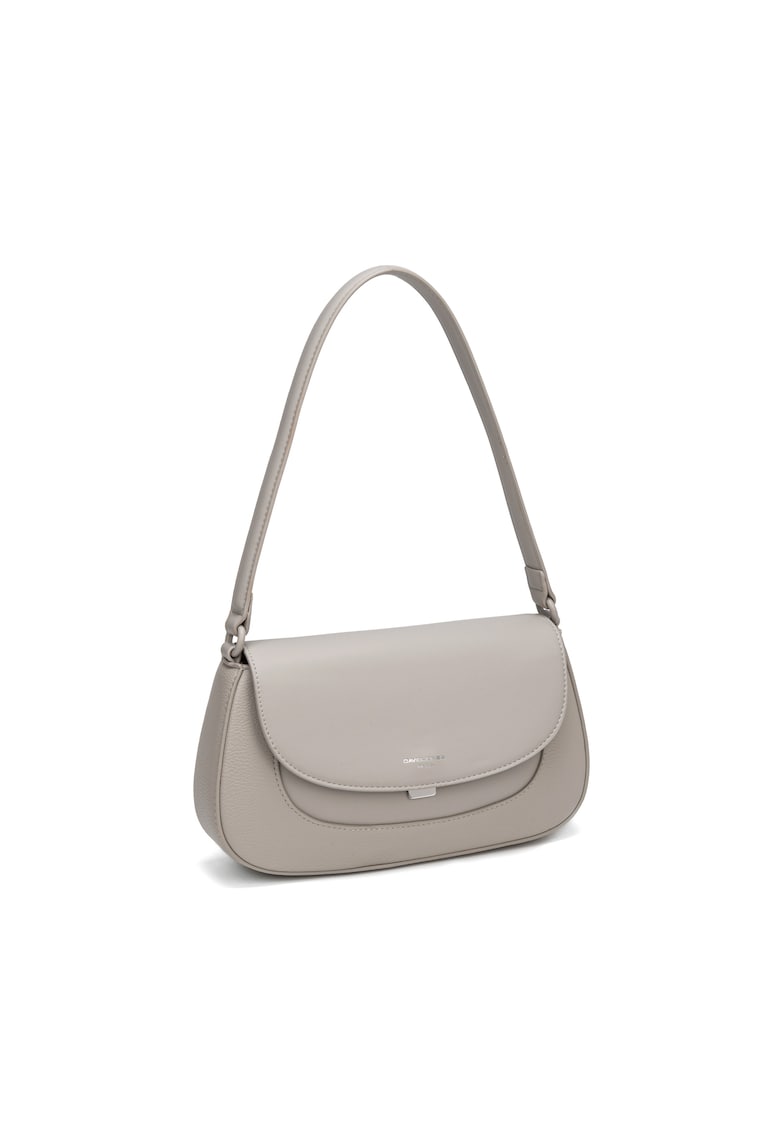 Geanta crossbody din piele ecologica cu clapa Elora - Gri
