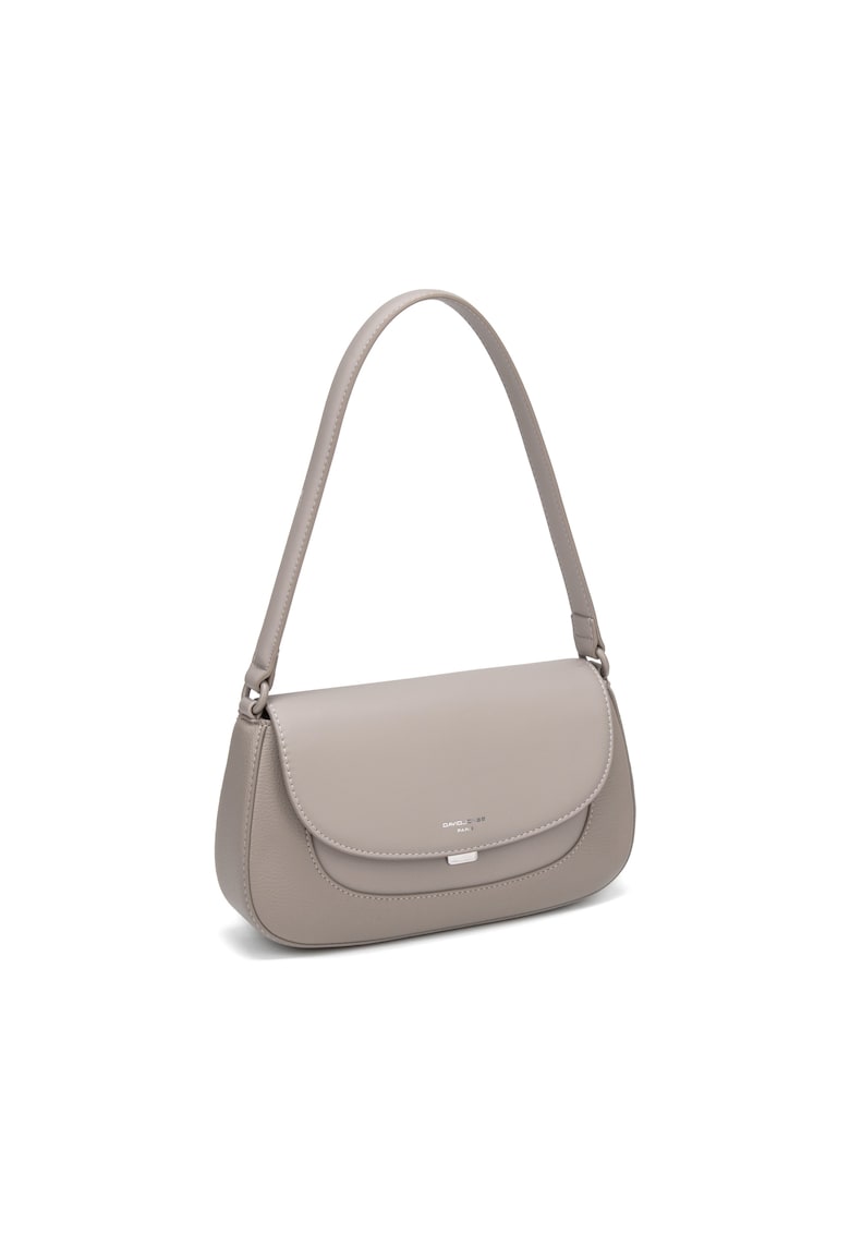 Geanta crossbody din piele ecologica cu clapa Elora - Maro taupe deschis