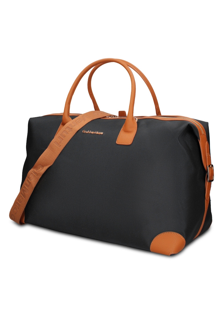 Geanta duffle din piele ecologoca Seraphina Prime - Negru/Maro