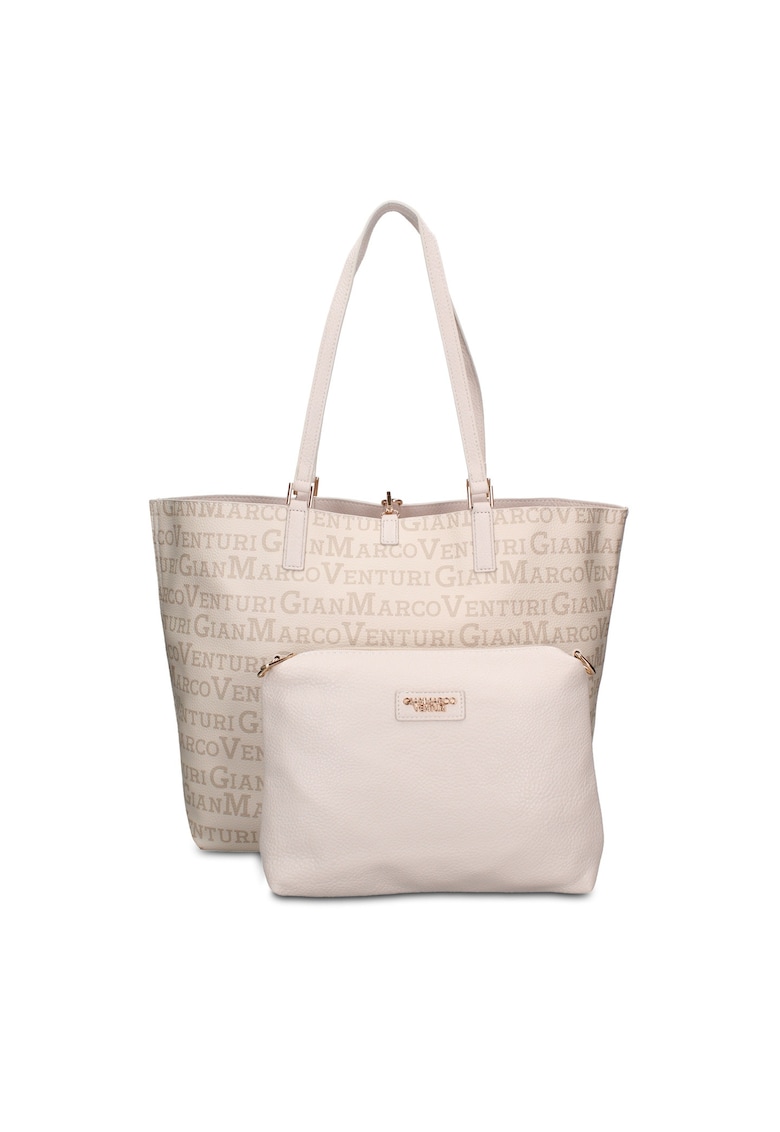 Geanta shopper de piele ecologica cu etui detasabil Valoria Chic - Kaki