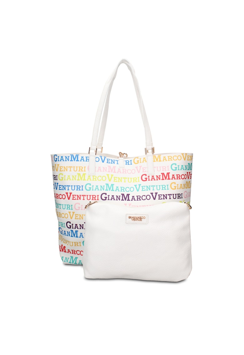 Geanta shopper de piele ecologica cu etui detasabil Valoria Chic - Alb
