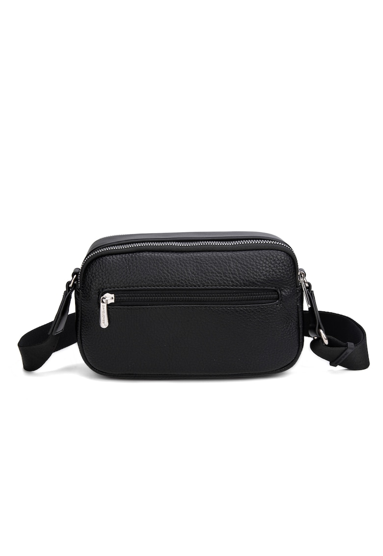 Geanta crossbody cu logo Erisia Lux - Negru
