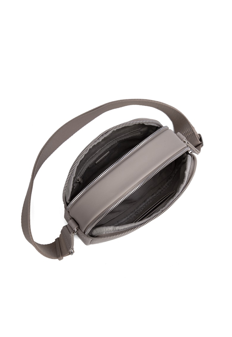Geanta crossbody cu logo Erisia Lux - Maro taupe