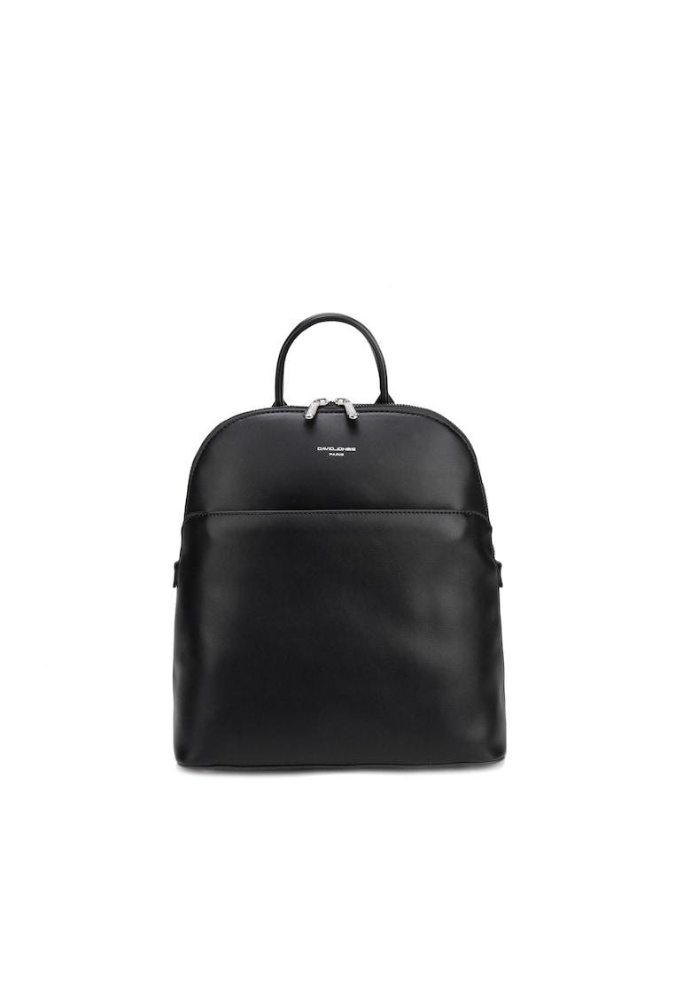 Rucsac de piele ecologica cu buzunar frontal Silvana Ultra - Negru